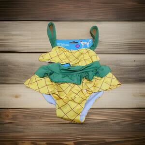 2 PCS Pineapple Themed Dog Pet Bikini Size M Tail Opening Soft Fun! 20-50 LBS